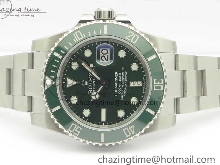 Best Edition Free LV Cover) SA3135( R Green DJF Ceramic SS on Bracelet 116610 1:1 Submariner 0514